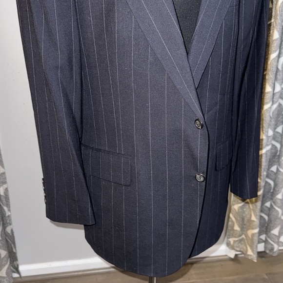 Polo University Club by Ralph Lauren Navy Pin Striped Wool Blazer - Picture 2 of 8